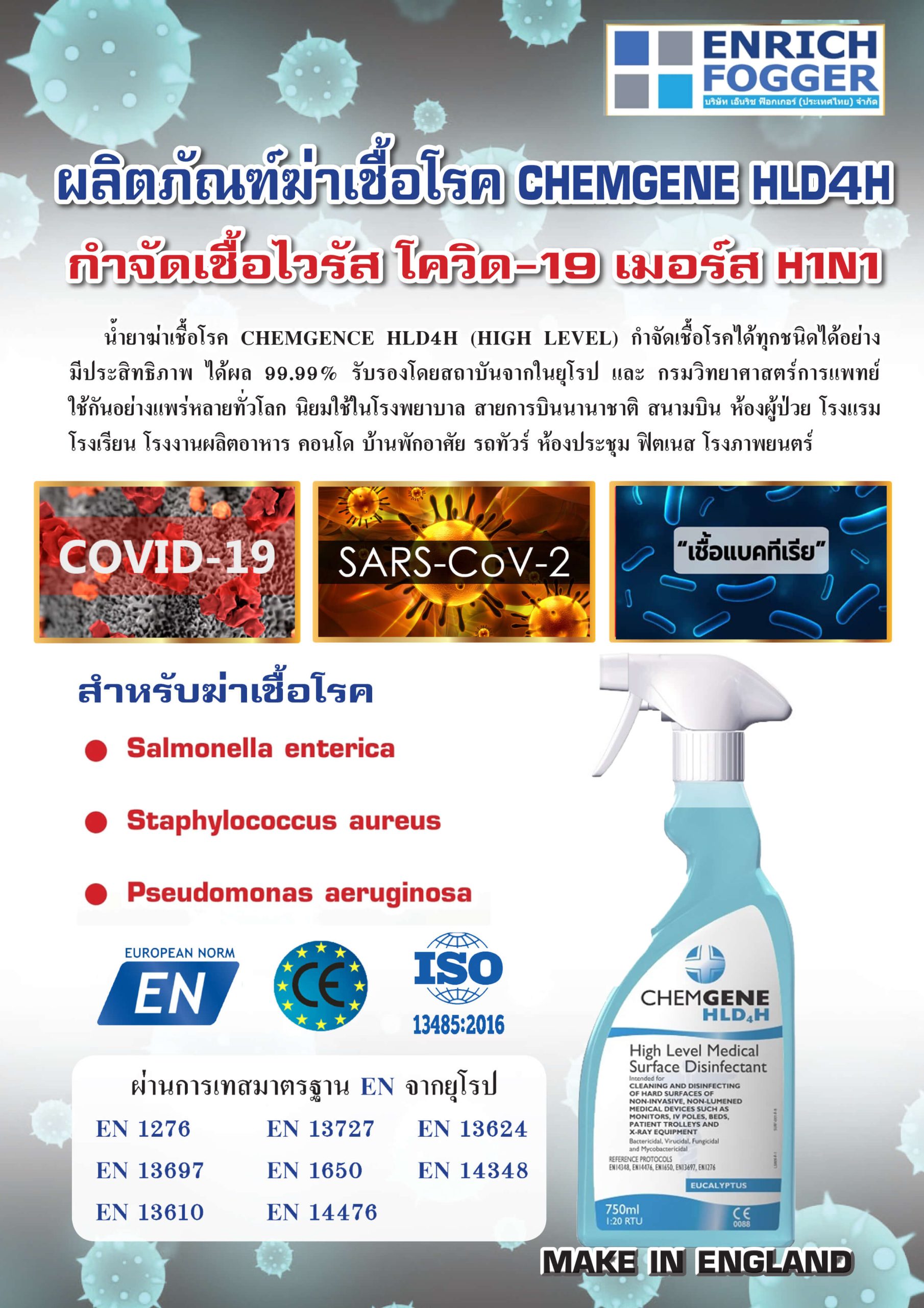 BROCHURE ผลิตภัณฑ์ฆ่าเชื้อโรค CHEMGENE HLD4H 750 ML RTU